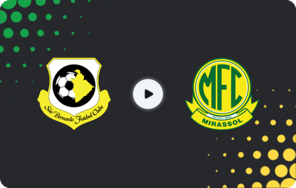 Where to watch São Bernardo — Mirassol, Paulista A1, 24.01.2026