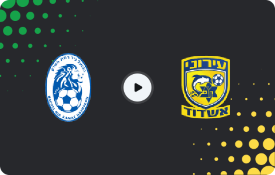 Where to watch Hapoel Ramat HaSharon — Maccabi Ashdod, Liga Alef, 31.01.2026
