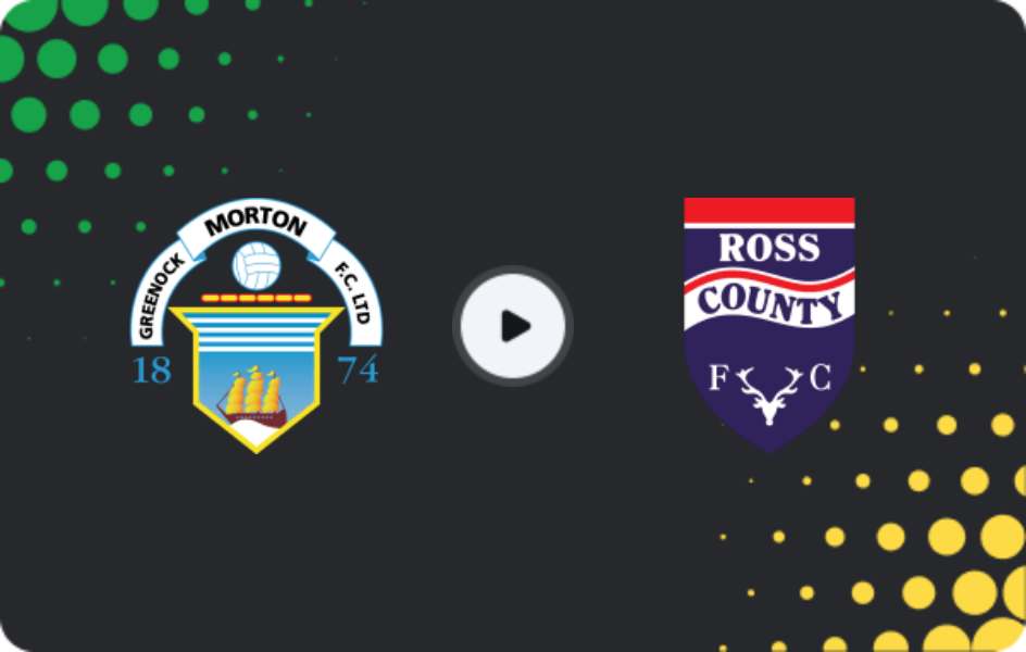 Where to watch Morton — Ross County, Championship, 31.01.2026