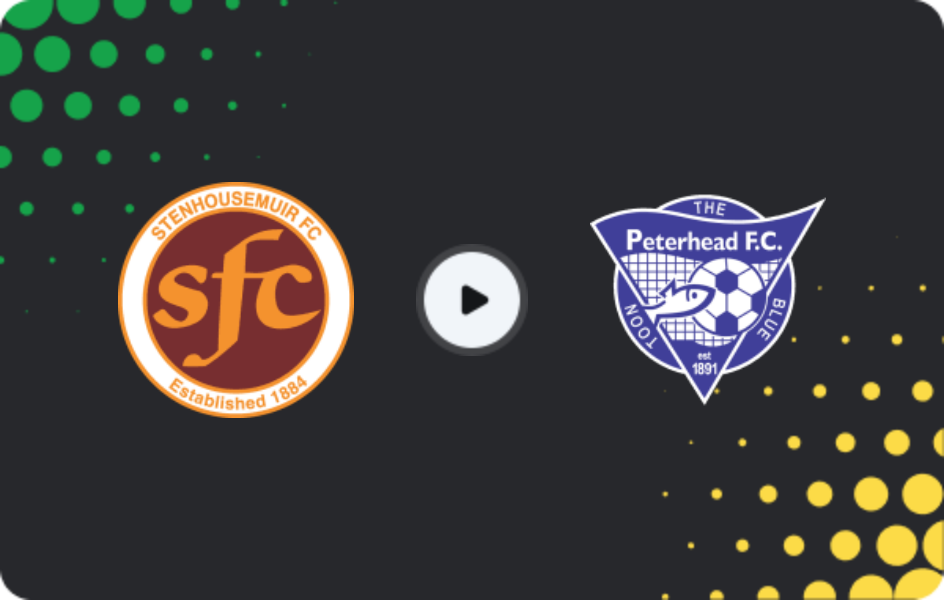 Where to watch Stenhousemuir — Peterhead, League One, 31.01.2026
