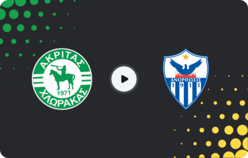 Where to watch Akritas — Anorthosis, 1. Division, 01.02.2026