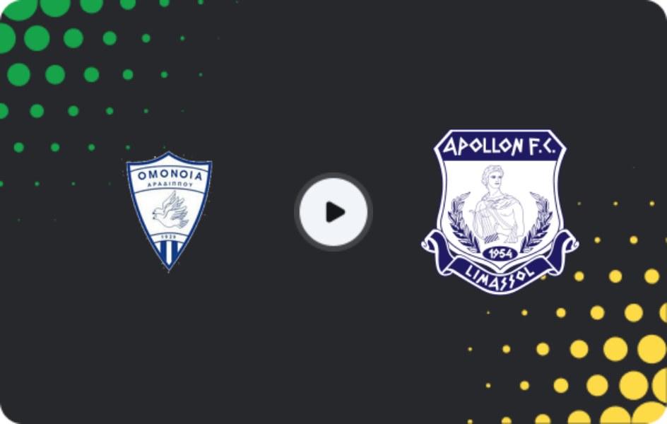 Where to watch Omonia Aradippou — Apollon Limassol, 1. Division, 30.01.2026