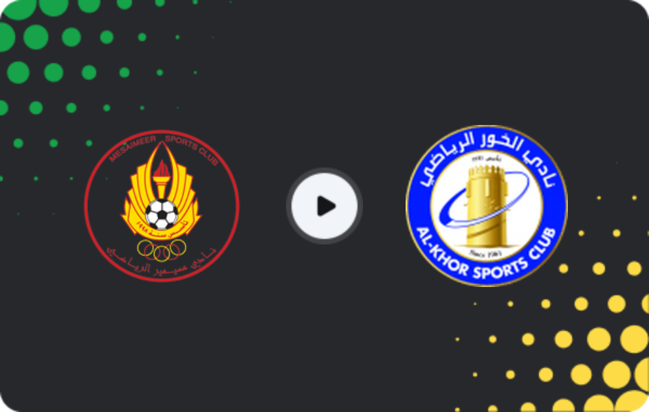 Where to watch Al Mesaimeer — Al-Khor, Second Division, 03.02.2026