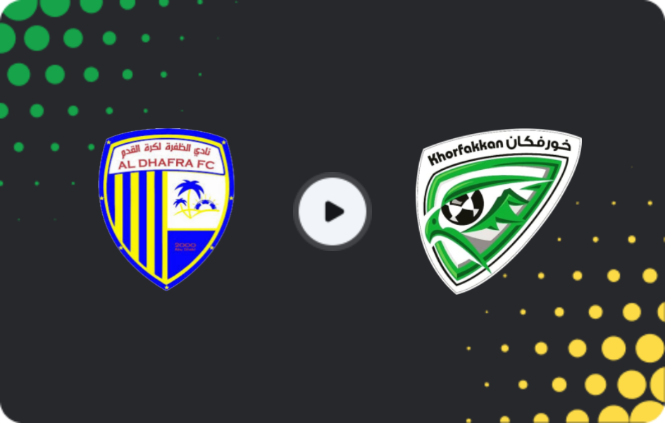 Where to watch Al-Dhafra — Khor Fakkan, Pro League, 06.02.2026