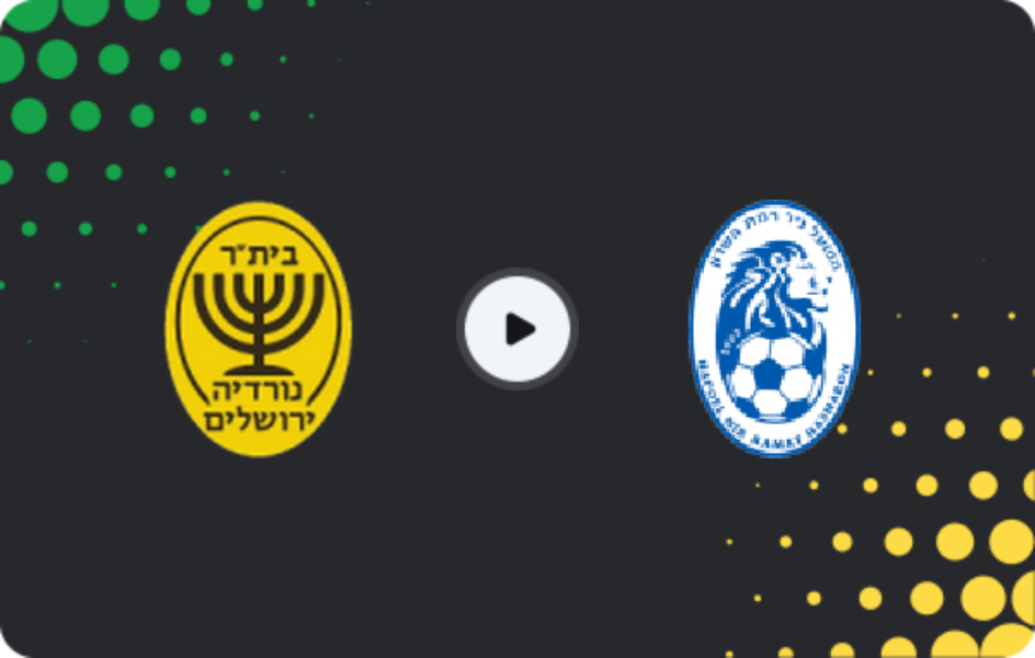 Where to watch Nordia Jerusalem — Hapoel Ramat HaSharon, Liga Alef, 07.02.2026