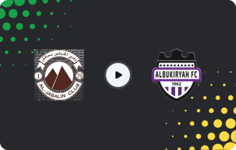 Where to watch Al Jabalain — Al Bukayriyah, Division 1, 09.02.2026