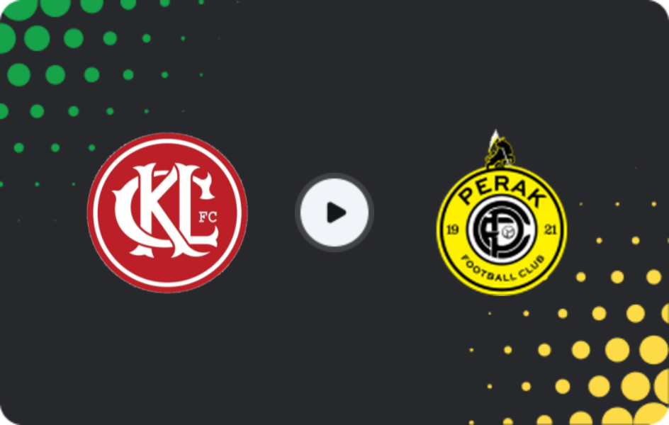 Where to watch Kuala Lumpur City — Perak, Cup, 25.01.2026