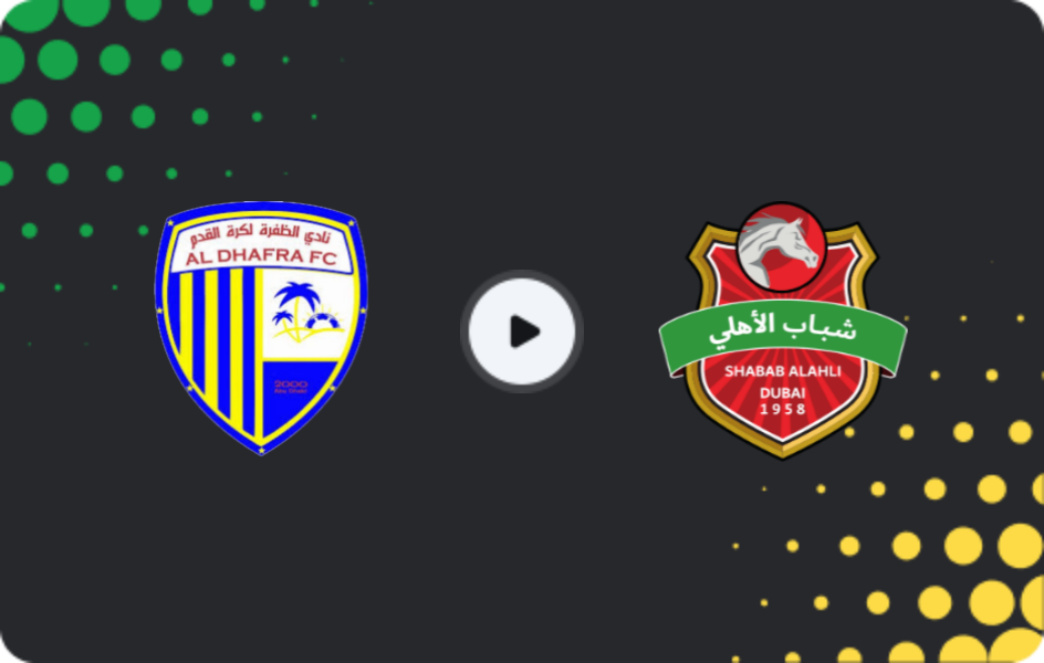 Where to watch Al-Dhafra — Shabab Al Ahli Dubai, Pro League, 20.02.2026