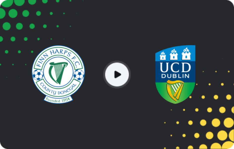 Where to watch Finn Harps — UCD, First Division, 20.02.2026