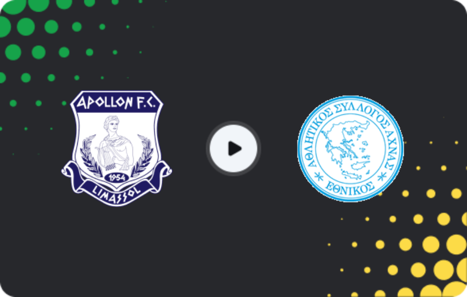 Where to watch Apollon Limassol — Ethnikos Achna, 1. Division, 21.02.2026