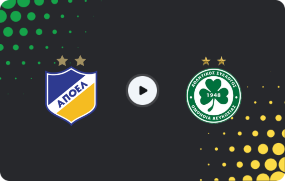 Where to watch Apoel Nicosia — Omonia Nicosia, 1. Division, 21.02.2026