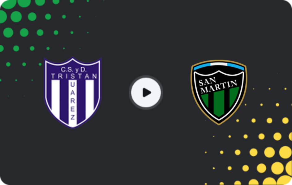 Where to watch Tristan Suarez — San Martin S.J., Primera Nacional, 21.02.2026