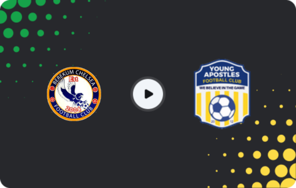 Where to watch Berekum Chelsea — Young Apostles, Premier League, 01.03.2026