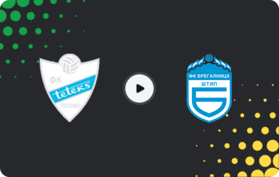 Where to watch Teteks — Bregalnica Štip, Second League, 03.03.2026