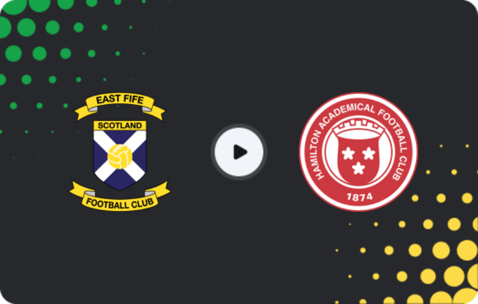 Where to watch East Fife — Hamilton Academical, League One, 07.03.2026