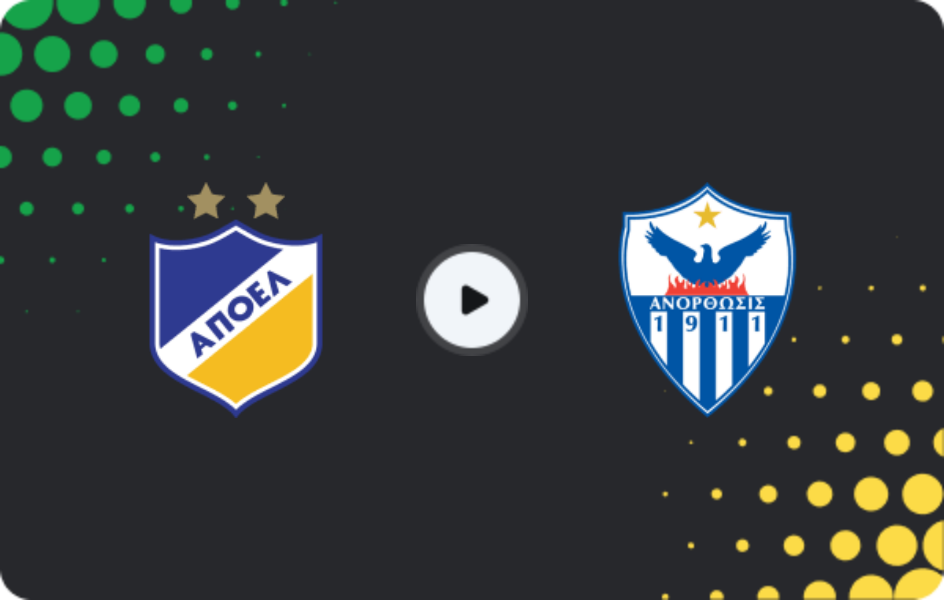 Where to watch Apoel Nicosia — Anorthosis, 1. Division, 07.03.2026