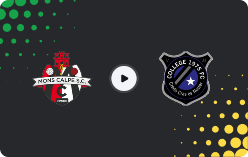 Where to watch Mons Calpe — College 1975, Premier Division, 07.03.2026