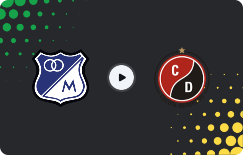 Where to watch Millonarios — Cucuta, Primera A, 07.03.2026