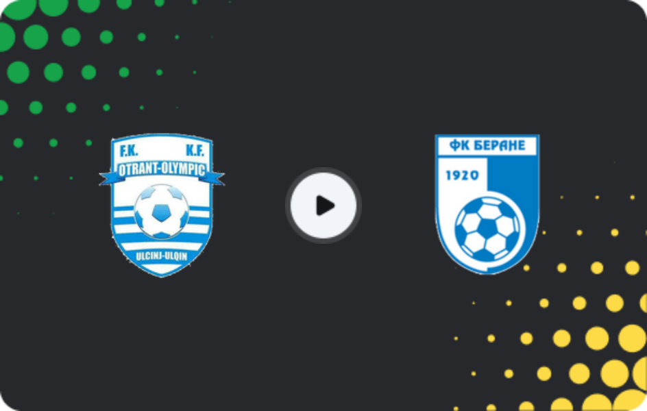 Where to watch Otrant-Olympic — Berane, Second League, 08.03.2026