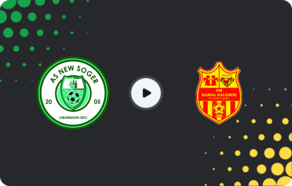 Where to watch AS New Soger — Sanga Balende, Ligue 1, 13.03.2026