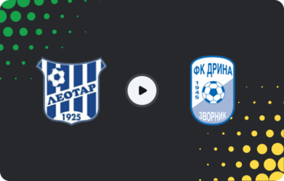 Where to watch Leotar — Drina Zvornik, 1st League - RS, 14.03.2026