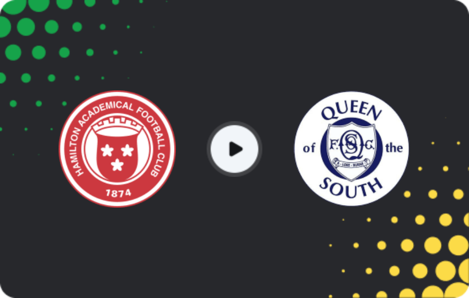 Where to watch Hamilton Academical — Queen of the South, League One, 14.03.2026