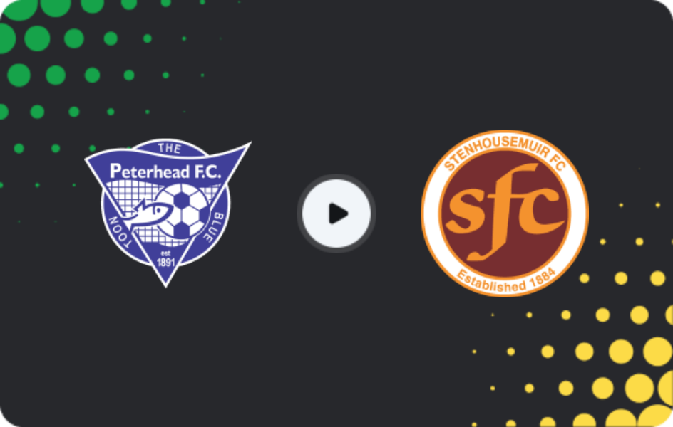 Where to watch Peterhead — Stenhousemuir, League One, 14.03.2026