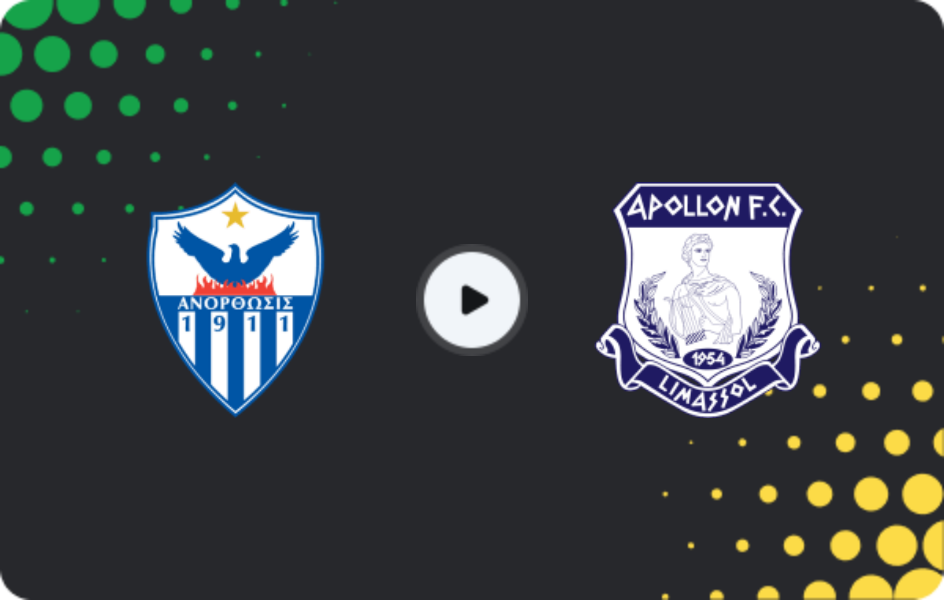 Where to watch Anorthosis — Apollon Limassol, 1. Division, 14.03.2026