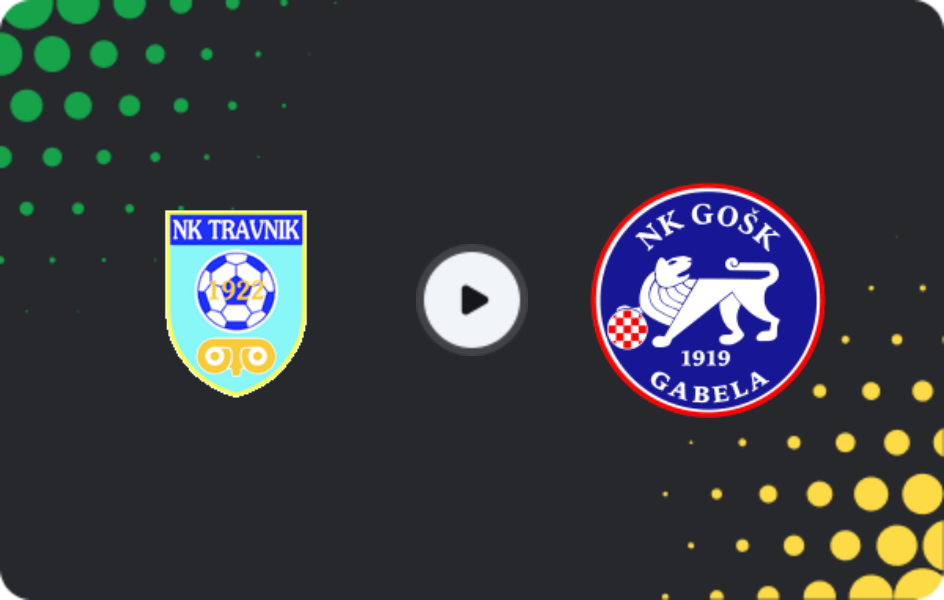 Where to watch Travnik — GOŠK Gabela, 1st League - FBiH, 22.03.2026