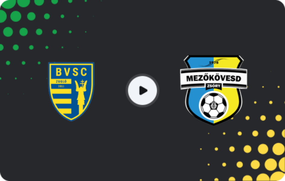Where to watch BVSC — Mezokovesd-zsory, NB II, 22.03.2026