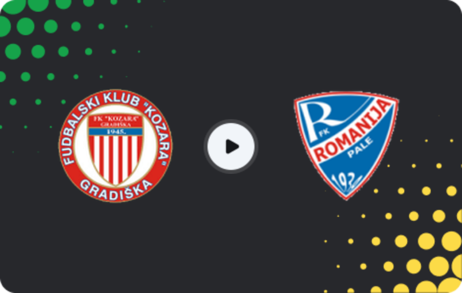 Where to watch Kozara Gradiška — FK Romanija Pale, 1st League - RS, 28.03.2026