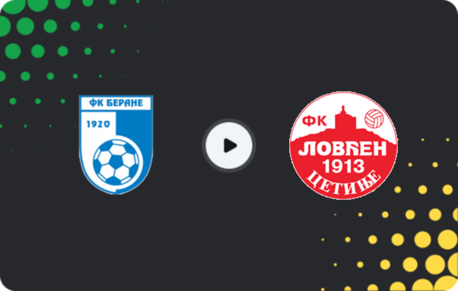 Where to watch Berane — Lovćen, Second League, 28.03.2026