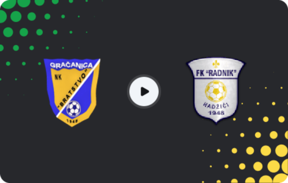 Where to watch Bratstvo Gračanica — Radnik Hadžići, 1st League - FBiH, 04.04.2026