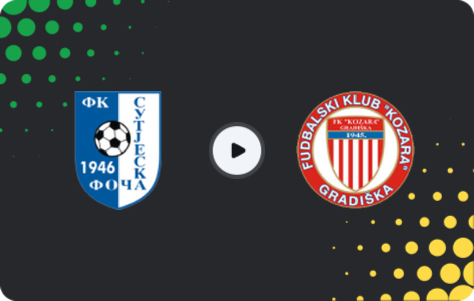 Where to watch Sutjeska Foča — Kozara Gradiška, 1st League - RS, 04.04.2026