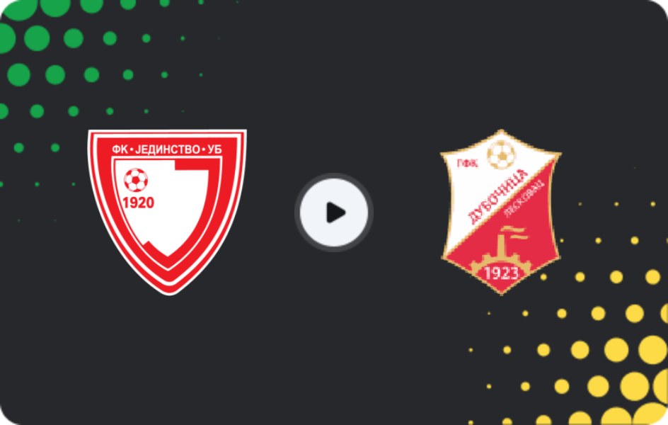 Where to watch Jedinstvo Ub — Dubočica, Prva Liga, 04.04.2026