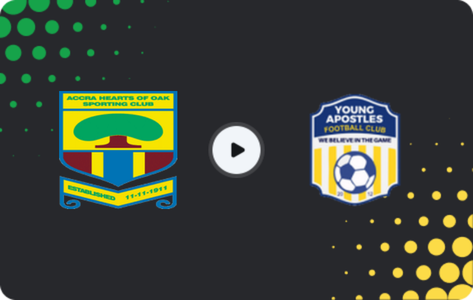 Where to watch Hearts of Oak — Young Apostles, Premier League, 05.04.2026