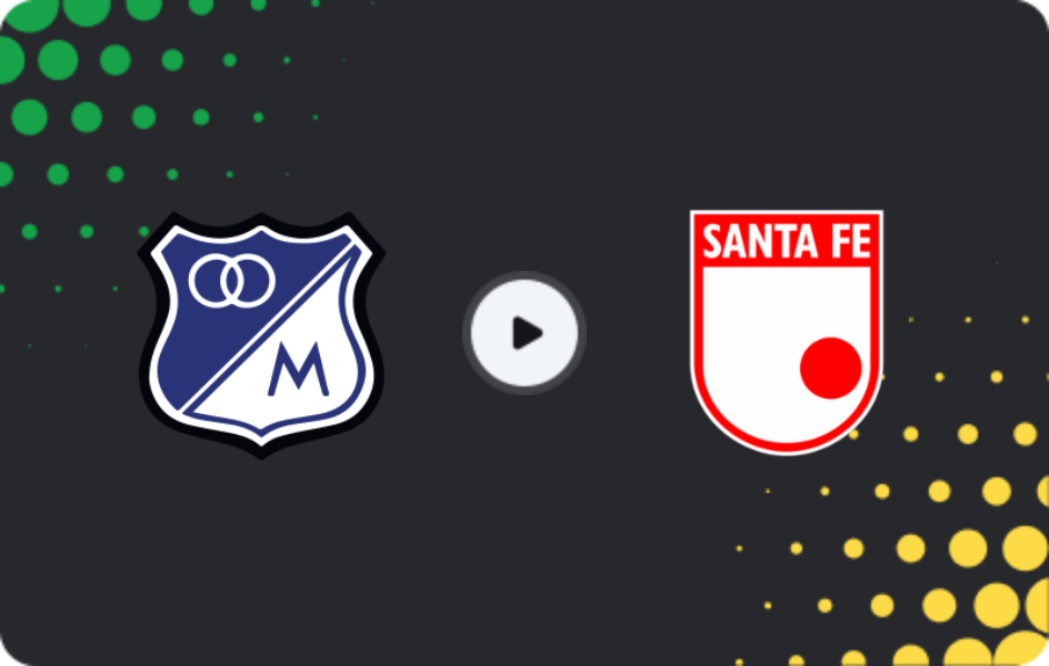 Where to watch Millonarios — Santa Fe, Primera A, 12.04.2026