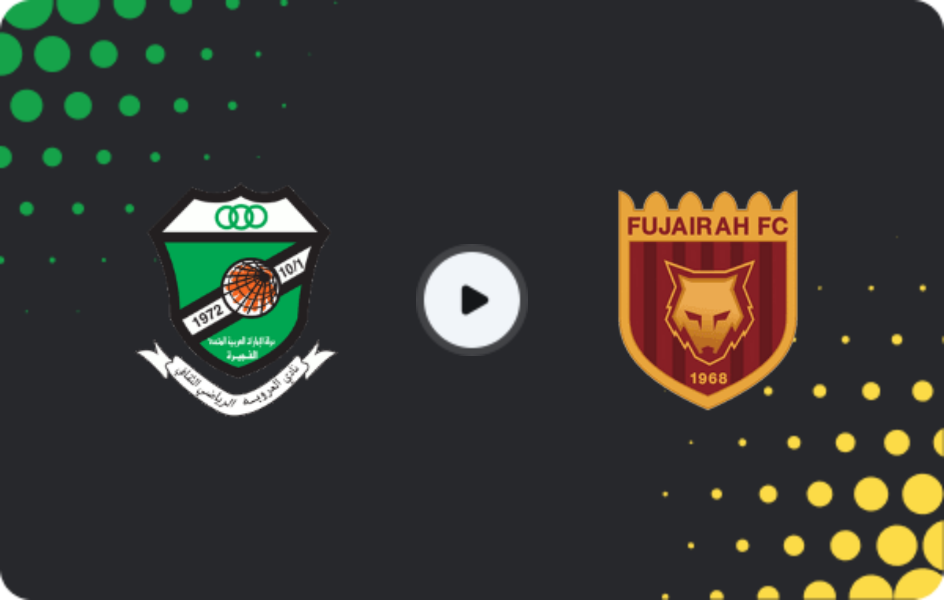 Where to watch Al Urooba — Al Fujairah SC, First Division, 19.04.2026
