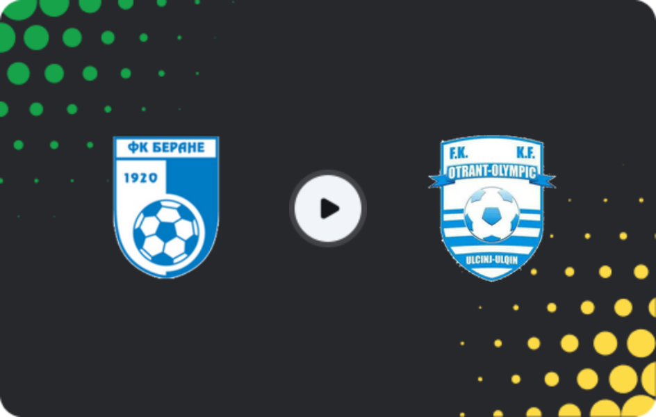 Where to watch Berane — Otrant-Olympic, Second League, 22.04.2026
