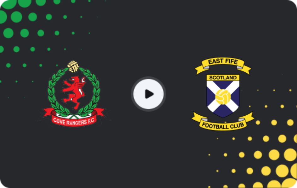 Where to watch Cove Rangers — East Fife, League One, 02.05.2026