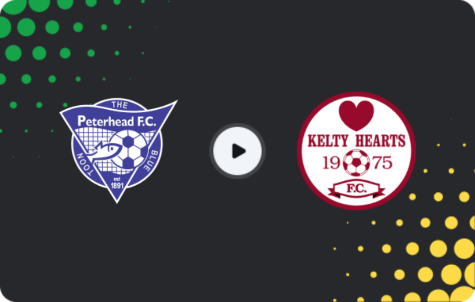Where to watch Peterhead — Kelty Hearts, League One, 02.05.2026
