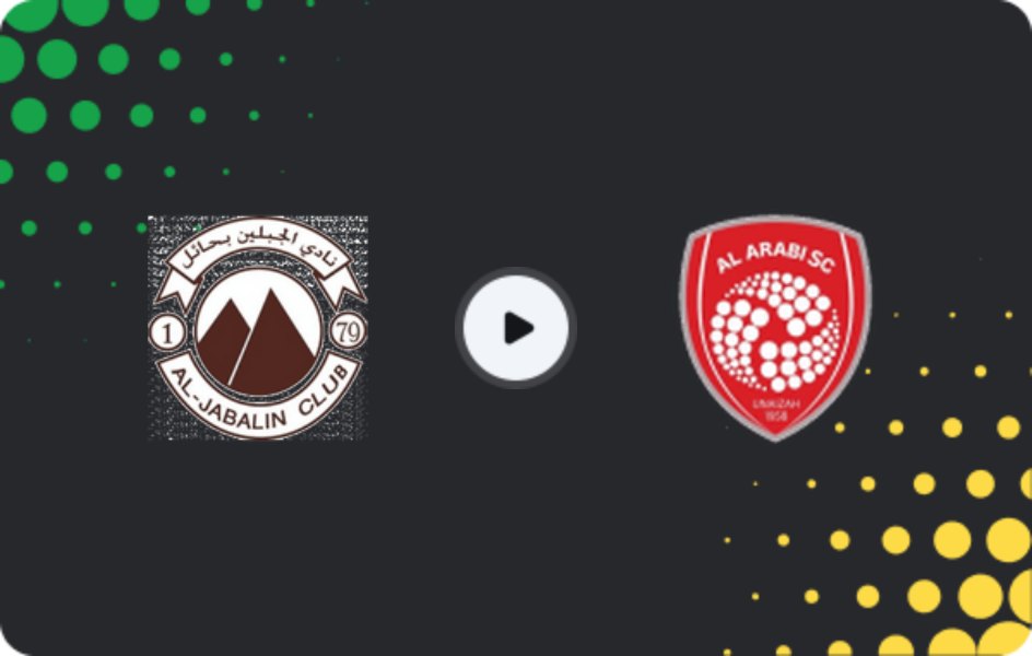 Where to watch Al Jabalain — Al Arabi SC, Division 1, 08.05.2026