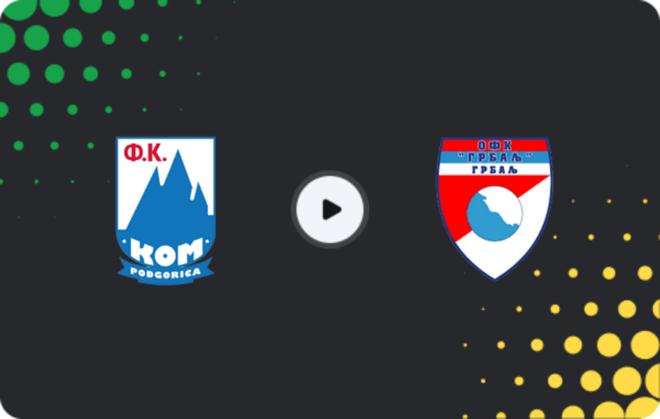 Where to watch Kom — Grbalj, Second League, 13.05.2026