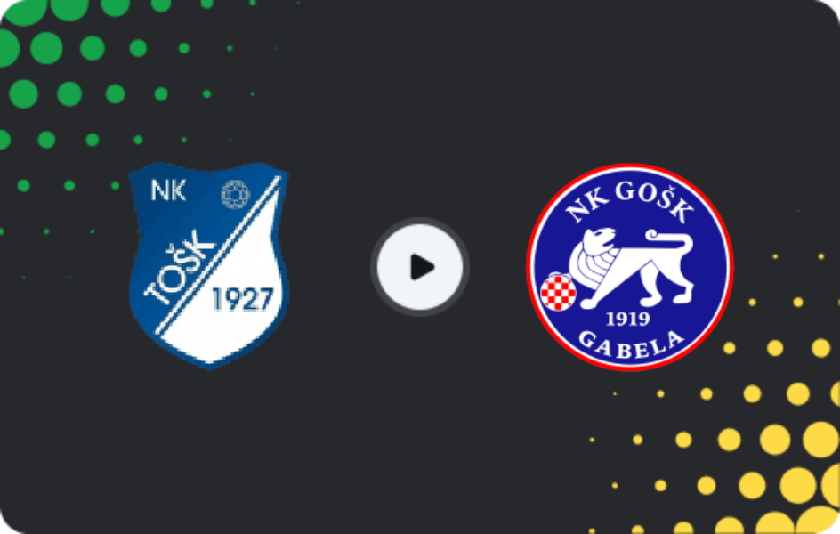 Where to watch TOŠK Tešanj — GOŠK Gabela, 1st League - FBiH, 16.05.2026