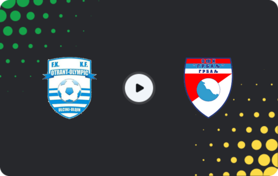 Where to watch Otrant-Olympic — Grbalj, Second League, 17.05.2026