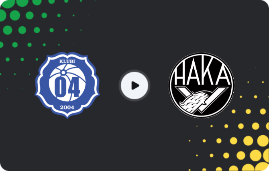 Where to watch Klubi-04 — Haka, Ykkösliiga, 17.07.2026