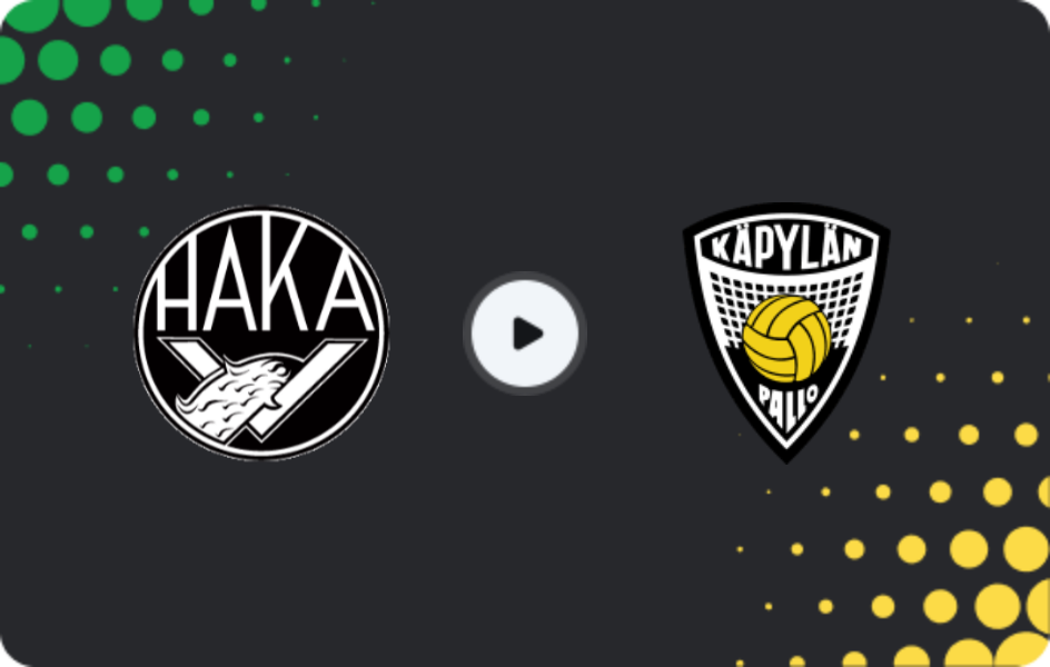 Where to watch Haka — KäPa, Ykkösliiga, 25.07.2026