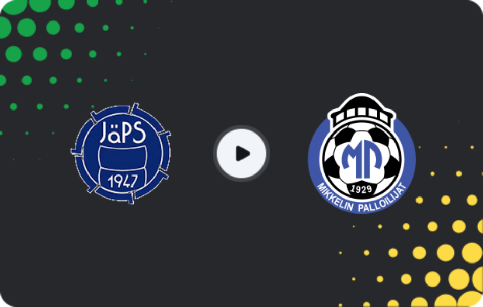 Where to watch JäPS — MP, Ykkösliiga, 07.08.2026