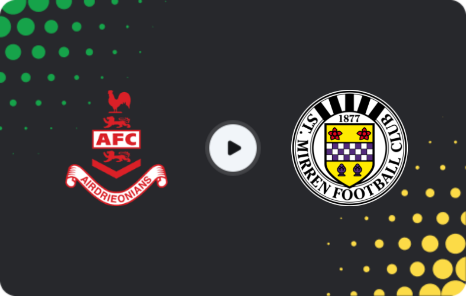 Where to watch Airdrie United — St. Mirren, Scottish Cup, 07.02.2026