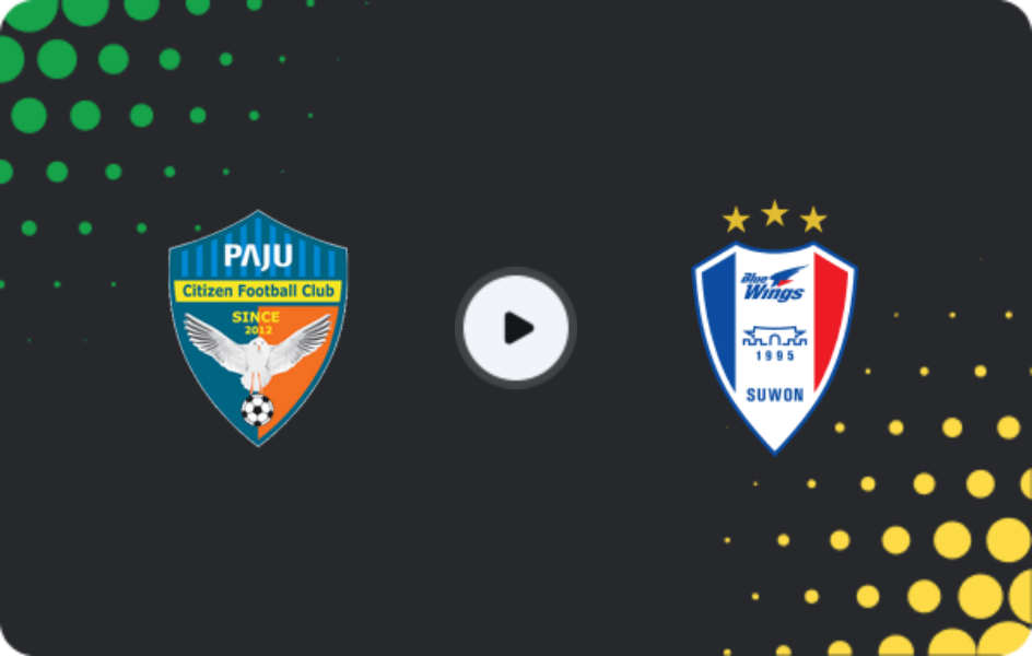 Where to watch Paju Citizen — Suwon Bluewings, K-League 2, 07.03.2026